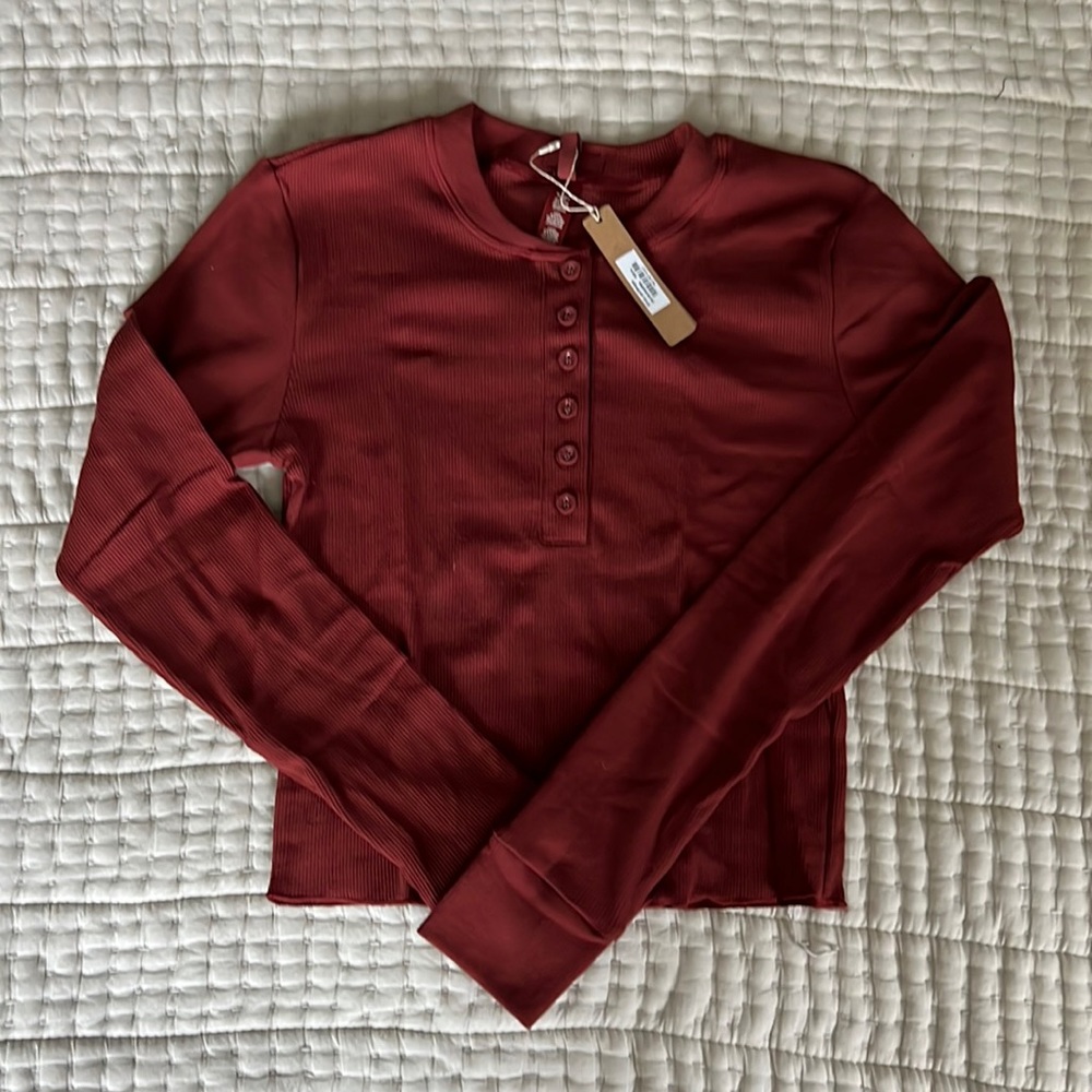 Skims Cotton Rib Henley